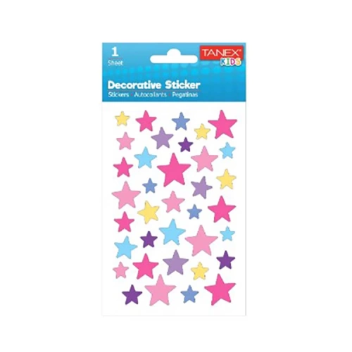Tanex Stickers Eu Puffy Damla Etiket Yıldız Serisi Tnx-25017