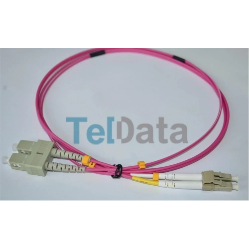 Teldata Tld-sclcom41 Sc-upc-lc-upc Mm Dx Om4 1 Metre Fıber Optık Patchcord