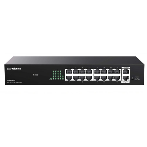 Tenda Sg118pc Sg118pc 18 Port Gigabit Poe Switch 100-100-1000 167w