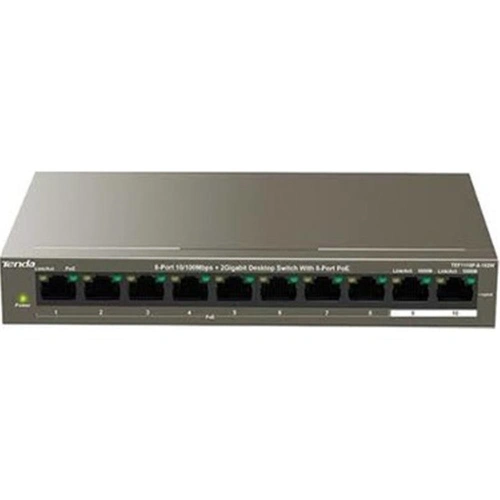 Tenda Tef1110p-8-63w 10 Port 8 Port Poe+ 10-100 + 2 Port 10-100 Switch