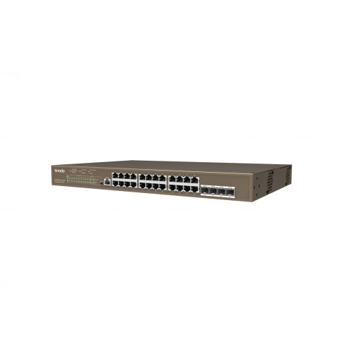 Tenda Teg5328p-24-410w 24 Port Poe+ 10-100-1000 Switch 4 Port Sfp L3 Çelik Kasa Rack Mount