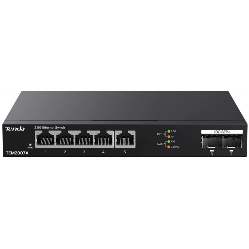 Tenda Tem2007x 2.5gb Switch 7 Port 5x2.5g Por+2x10gb Sfp+ 50gbps Yönetilmeyen Nas, Oyun Pcsi Switch