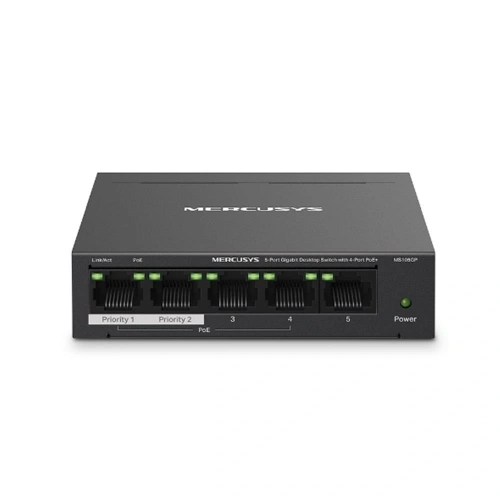 Tp-link Mercusys Ms105gp 5 Port 10-100-1000 Mbps Poe+ Switch Metal Kasa