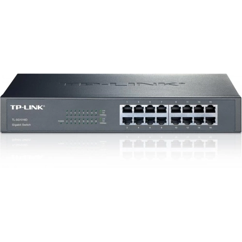 TP-LINK TL-SG1016D, 16 Port, GigaBit, Yönetilemez, Metal Kasa, Rackmount Switch