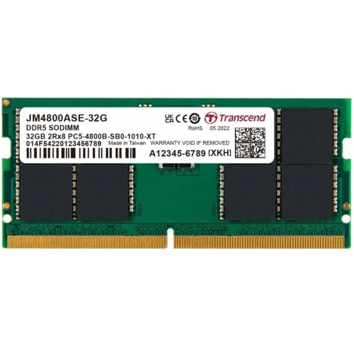 Transcend 32gb(1x32gb) 4800mhz Sodımm Cl40 Ddr5 Notebook Ram (jm4800ase-32g)