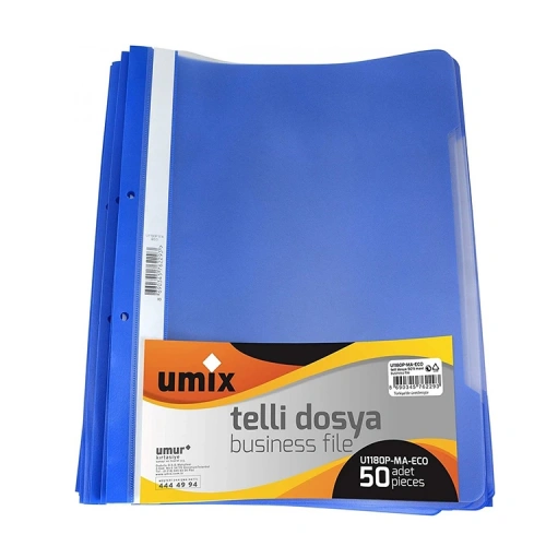 Umix 50li Paket Beyaz Telli Dosya