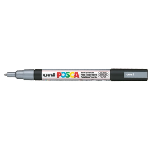 Uni-Ball Markör Boyama Posca Su Bazlı Poster 0.9-1.3 MM Gümüş PC-3M