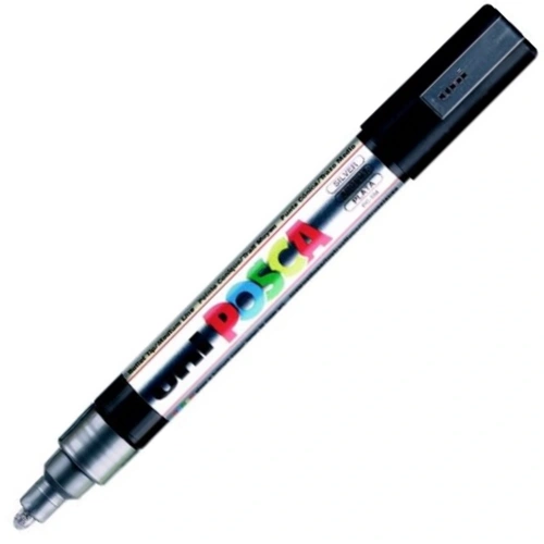 Uni-ball Posca 1.8-2.5 Su Bazlı Poster Markörü Gümüş Pc-5m