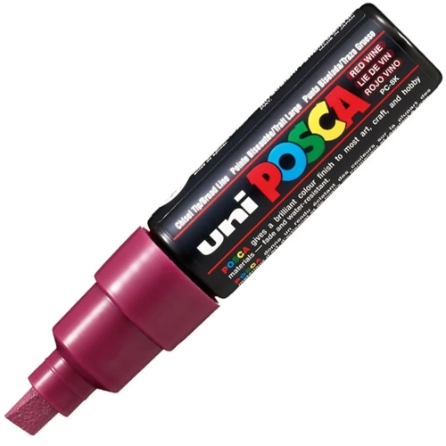Uni-Ball Posca 8.0 Su Bazlı Poster Markörü Şarap Kırmızı PC-8K