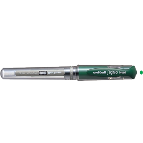 Uni-Ball Roller Kalem Signo Broad Jel Bilye Uç İmza Kalemi 1.0 MM Yeşil UM-153