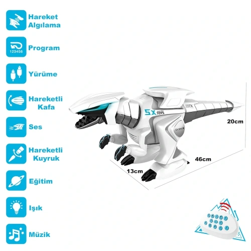 Vardem Oyuncak Uzaktan Kumandalı Şarjlı Etkil Işıklı Müzikli Robot Vrd-g17