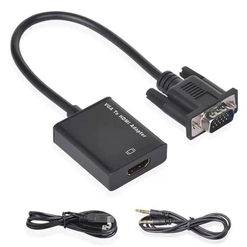 Vcom Cg597 Vga Erkek To Hdmi Dişi+aux Siyah Dönüştürücü