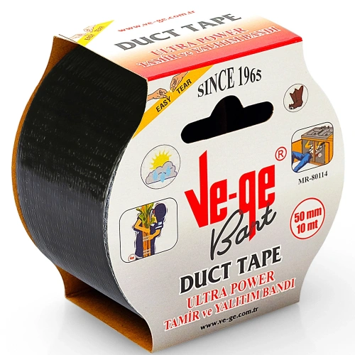 Vege Özel Amaçlı Bant Tamir Ve Yalıtım Power Ducttape 50x10 Siyah