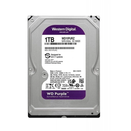 Wd 1tb Wd11purz 3.5 Purple Sata3 5400rpm 64mb 7-24 Guvenlık Harddisk (3 Yıl Resmı Dıst Garantılı)
