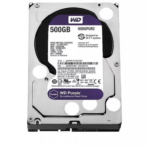 Wd 500gb Purple Wd05purz 3.5 5400 Rpm Sata 3 Harddisk