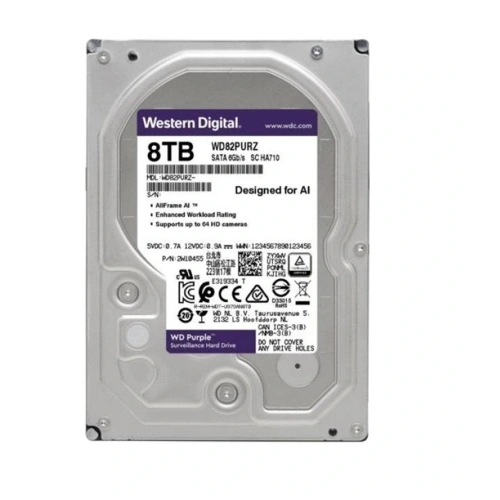 Wd 8tb Purple Wd82purz 7200rpm 256mb 7x24 Güvenlik Harddisk (ithalat)