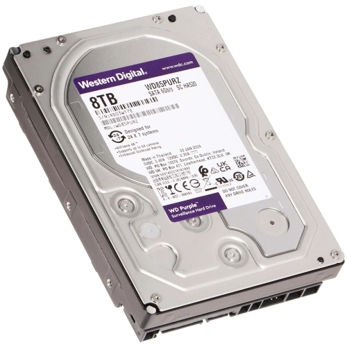 Wd Purple, Wd85purz, 3.5", 8tb, 256mb, 5640 Rpm, 7/24 Güvenlik, Hdd (türkiye Distribütörü Garantili)