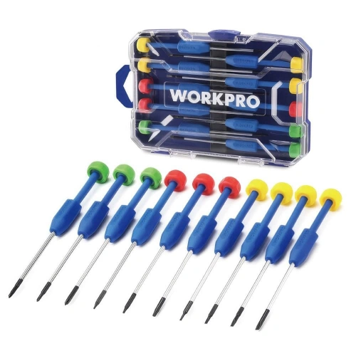 Workpro Wp200530 Cr-v 10 Parça Profesyonel Manyetik Hassas Tornavida Seti