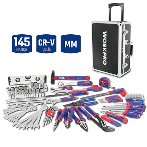 Workpro Wp209089 145 Parça Cr-v Profesyonel El Aleti Tamir Seti Tamir Bakım Çantası