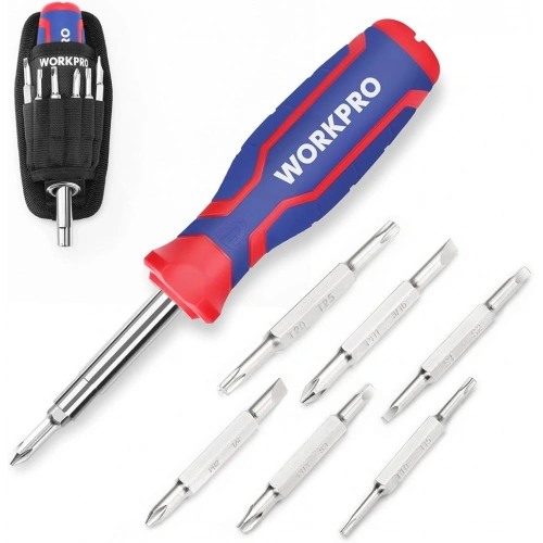 Workpro Wp221306 15-ın-1 Çok Fonksiyonlu Değişken Uçlu Profesyonel Tornavida Seti + Bel Askı Kılıfı