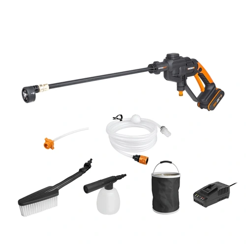 Worx WG620E 2 20Volt 2.0Ah. Li-Ion 24 Bar Basınçlı Yıkama Tabancası + 4 Parça Yıkama Seti