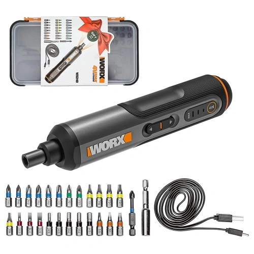 Worx Wx240 4volt/1.5ah. Li-ion Akıllı Şarjlı Tornavida + 26 Adet Bits Uç