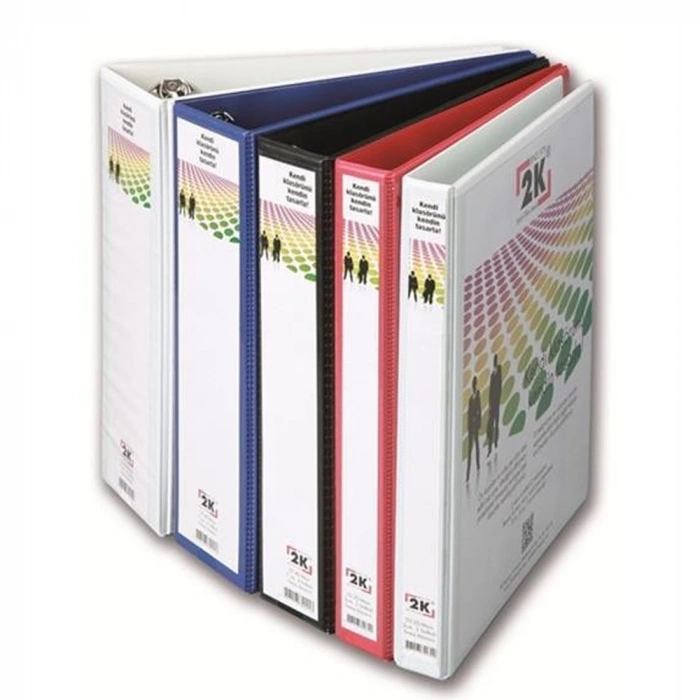 2k Sunum Klasörü Cepli 4 Halkalı 70 Mm Kırmızı 07-4d-k