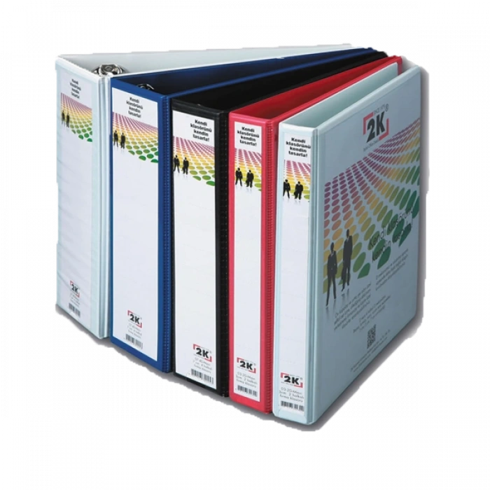 2k Sunum Klasörü Cepli 4 Halkalı 90 Mm Beyaz 09-4d-b