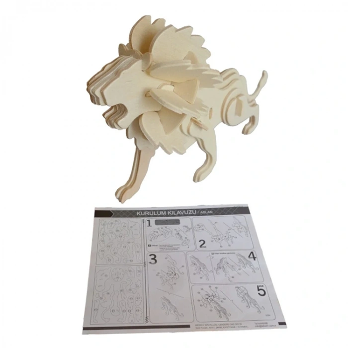 3D Ahşap Puzzle Aslan 34 parça JP225