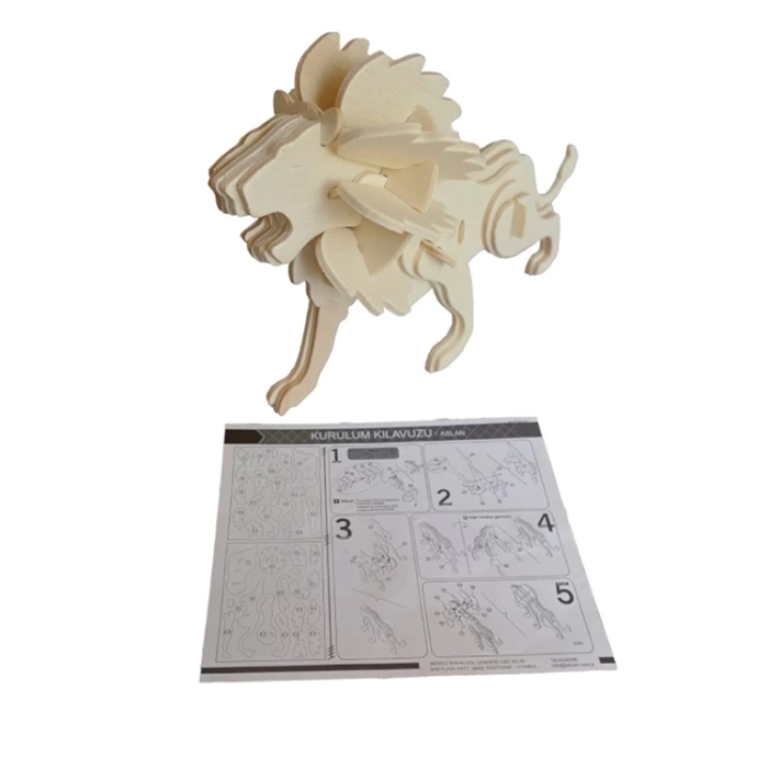 3D Ahşap Puzzle Aslan JP225 34 parça