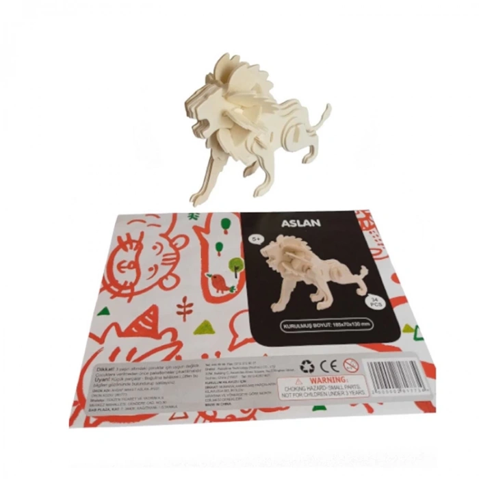 3D Ahşap Puzzle Aslan JP225 34 parça
