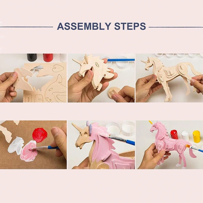 3D Ahşap Puzzle Boynuzlu At 30 parça JP257