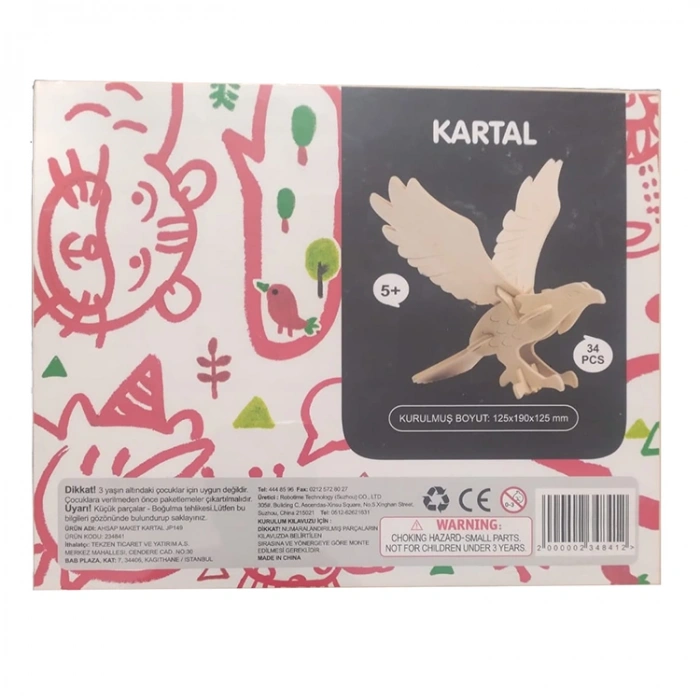 3D Ahşap Puzzle Kartal 34 parça JP149