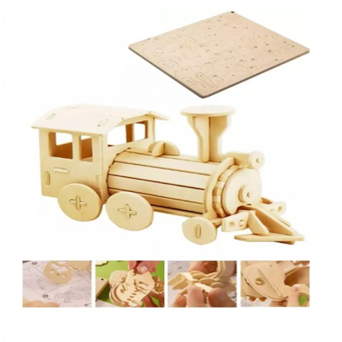 3D Ahşap Puzzle Lokomotif 23 parça DZ08