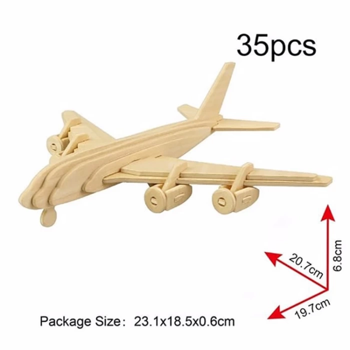 3D Ahşap Puzzle Özel Uçak JP270 35 Parça