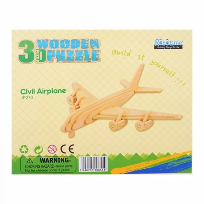 3D Ahşap Puzzle Özel Uçak JP270 35 Parça