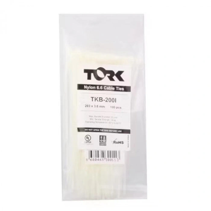 Tork Trk-150-2,5mm Beyaz 100lü Kablo Bağı