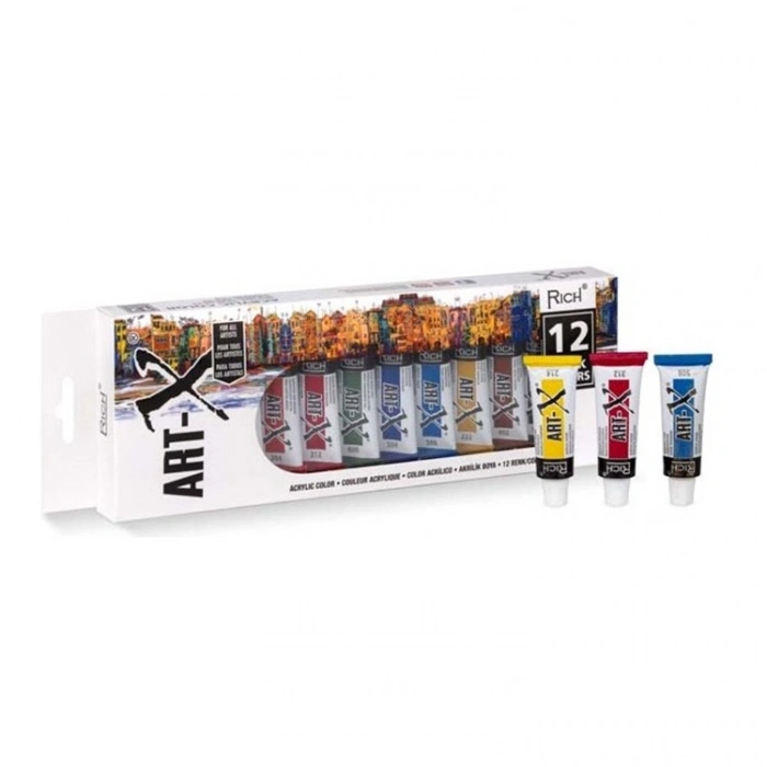 Rich Akrilik Set Art-x 12 Renk 12 Ml Tüp 07521