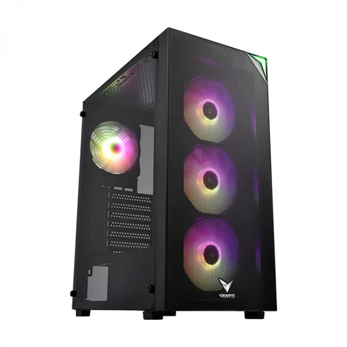 Vento Vg3400s Mid Tower, 750w 80+ Siyah, Temperli Cam, Rgb, Atx Gamıng Kasa