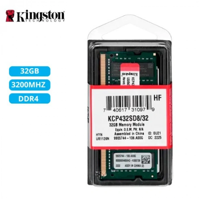 Kıngston Kcp432sd8/32, 32gb, 3200mhz, Ddr4, Sodimm Notebook Ram, 1,2v, Cl22