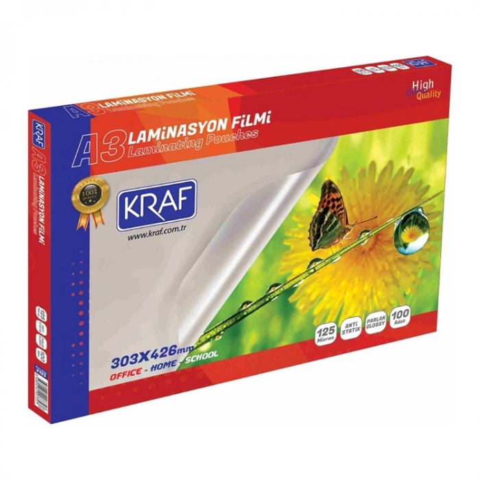 Kraf Laminasyon Film A3 125 Micron 100lü (2123)