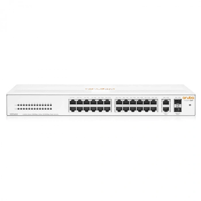 Hp Aruba Instant On, R8r50a, 1430-24g, 24port, Gigabit, 2 Port Gigabit Sfp, Yönetilemez,masaüstü Switch