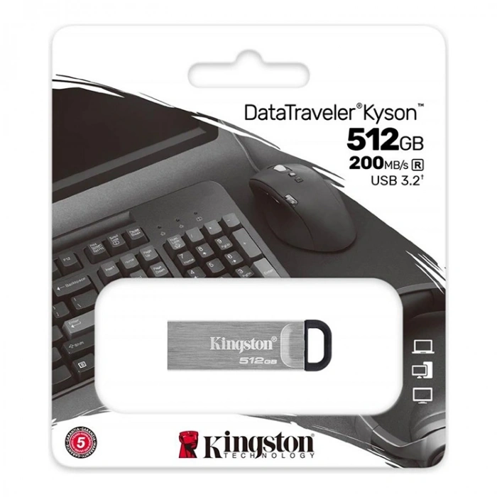 Kıngston Dtkn/512gb Usb 3.2 Data Traveler Kyson Flash Disk (siyah-gri)