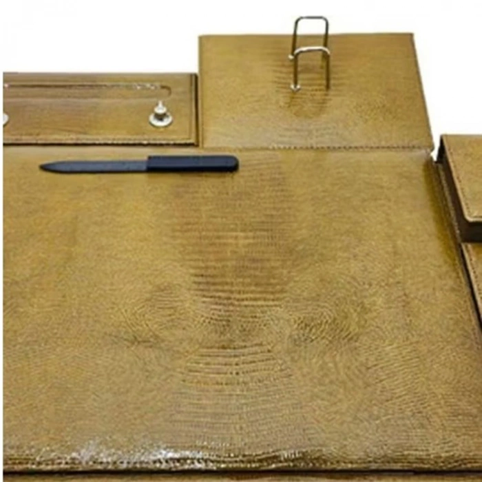 Classifix Sümen Takımı 7 Parça İtalyan Selka Deri Bukalemun Desenli Taba