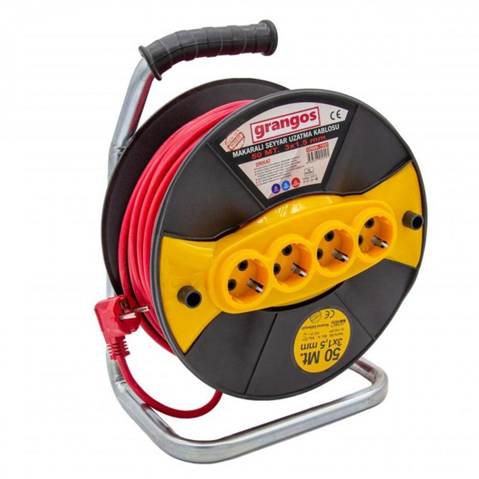 Grangos GRMK1550 3x1.5 mm 50 m Makaralı Uzatma Kablosu