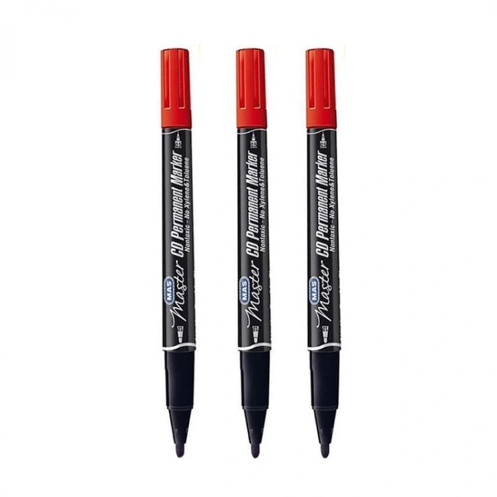 Mas Markör Permanent Kalem Çift Uçlu Kırmızı 6414