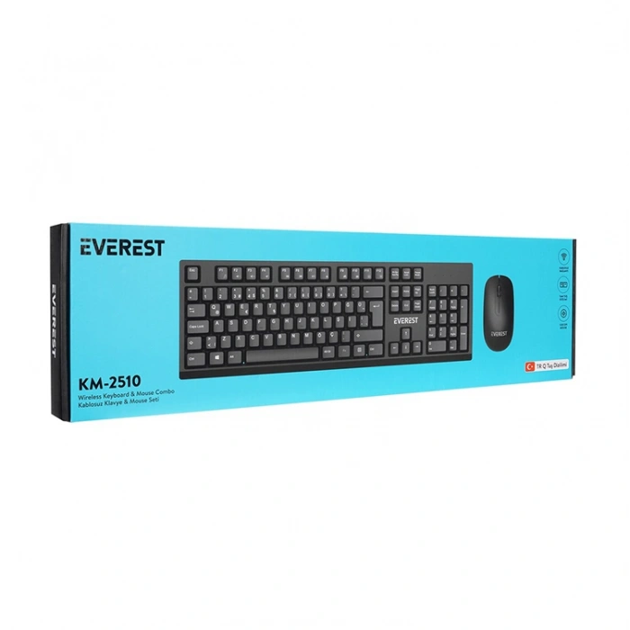 Everest Km-2510 Siyah Kablosuz Q Multimedia Klavye + Mouse Set
