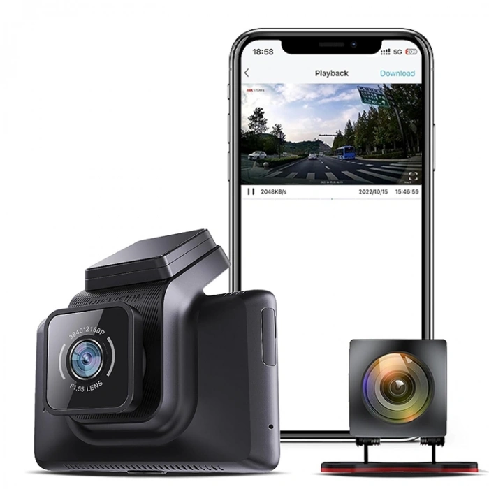 Hikvision Ae-dc4328-k5 Hd Çift Kameralı Araç İçi Kamerası, G-sensor Ve Wi-fi