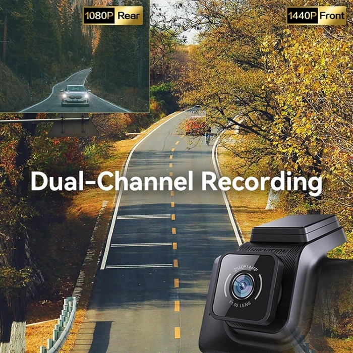 Hikvision Ae-dc4328-k5 Hd Çift Kameralı Araç İçi Kamerası, G-sensor Ve Wi-fi