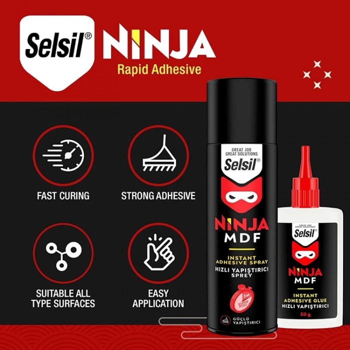 Selsil 200ml 50gr Hızlı Yapıştırıcı Ninja Mdf